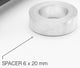 Radoxx Trailer AxXle Distanzscheibe 6x20 mm, 12 mm Innendurchmesser, Aluminium 7075-T6, Made in Germany