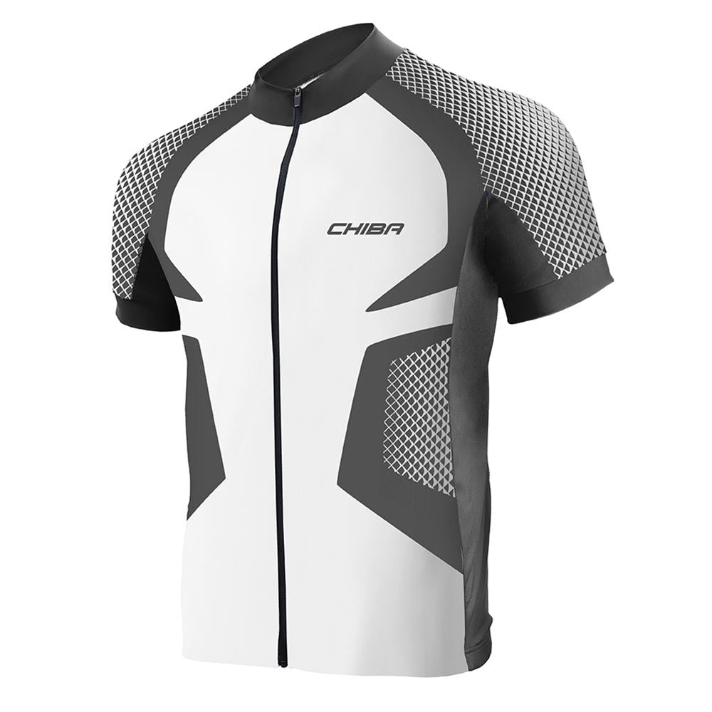 CHIBA Race Pro Shirt Men - Radtrikot kurzarm, weiß/schwarz, Größe M