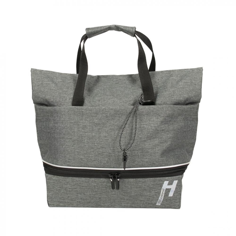 Haberland Gepäckträgeraufsatztasche Lena grau - flexible UniKlip 2 Transportlösung