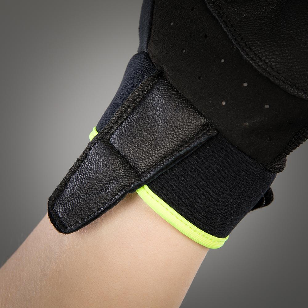 CHIBA Via Ferrata Absolut - Radhandschuhe XXL schwarz/neongelb, Touchfinger, Knöchelschutz