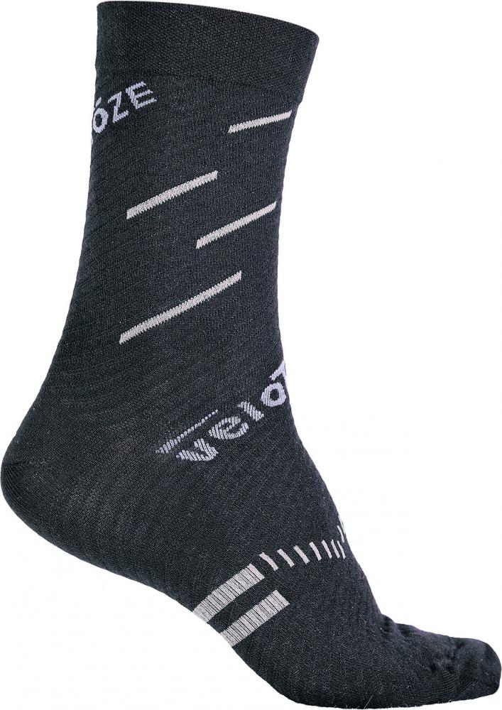 VeloToze Radsocken Merinowolle Schwarz/Grau S/M - Aktive Kompression & Thermoregulation