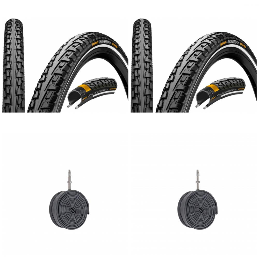 Continental RideTour 28x1.60 Reifen Set mit 2 Schwalbe SV17 28 Zoll Schläuchen 40mm Französisches Ventil.