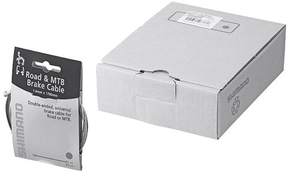 SHIMANO Bremszug-Set MTB/Road Stahl in Einzelverpackung und Großhandelsbox.