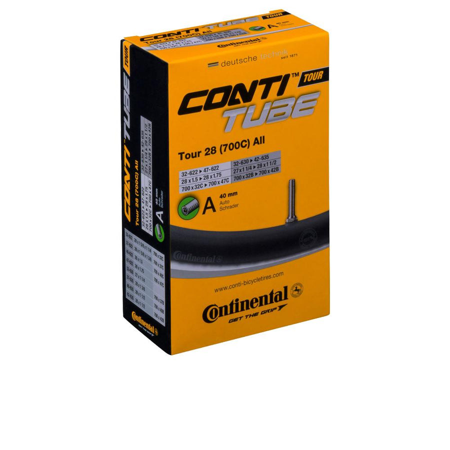 Continental Fahrradschlauch Tour 28" (700C) AV 40mm für Reifen 32-47mm. Hochwertiges Butyl, luftdicht & langlebig.