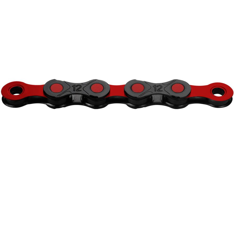 KMC DLC 12 WAXED 12-fach Fahrradkette schwarz-rot - Gewachst mit DLC-Beschichtung