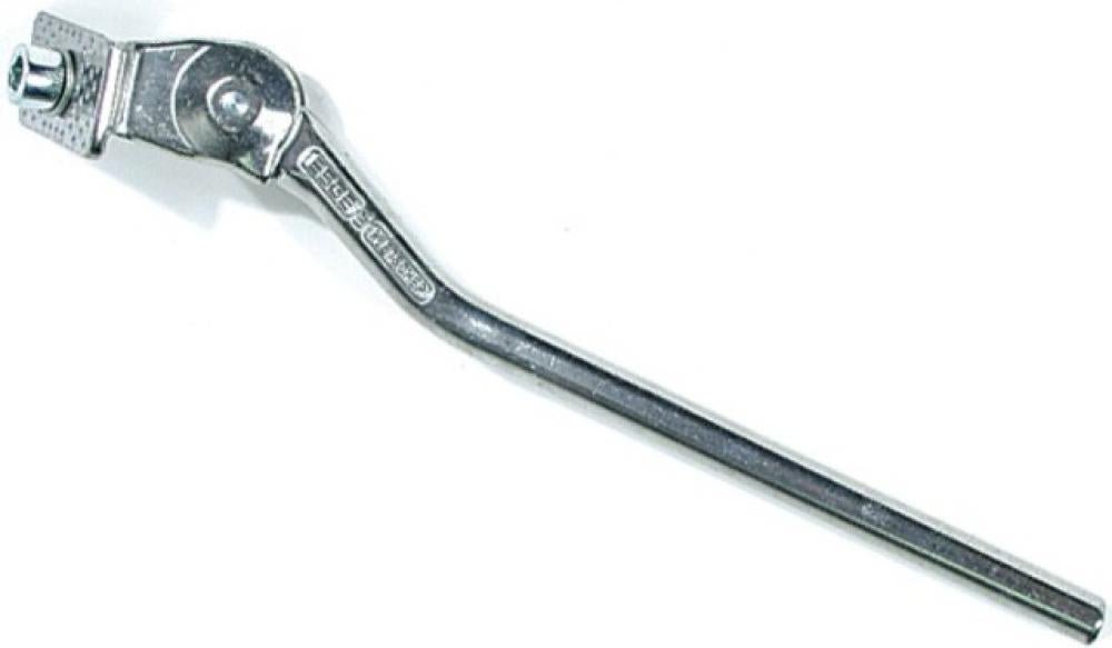 Pletscher Seitenständer ESGE 245 mm - stabiler Aluminium-Ständer für 26 Zoll Fahrräder, Erstmontage-Ausführung mit Ständerplattenbefestigung, inklusive M10x20 Innensechskantschraube und Federring, poliert, silber