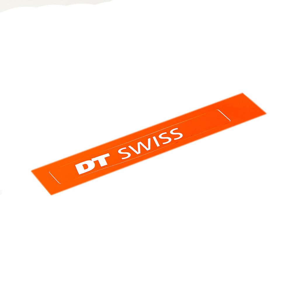 DT Swiss Aufkleber DT SWISS 100 x 15 mm Rot/weiß - präzises Branding für Laufräder