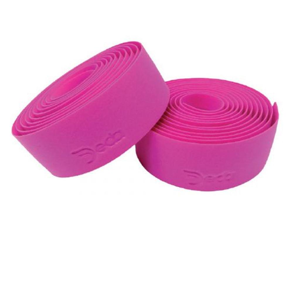 Deda Lenkerband fuchsia mit Stopfen, zwei Rollen für Fahrradlenker.