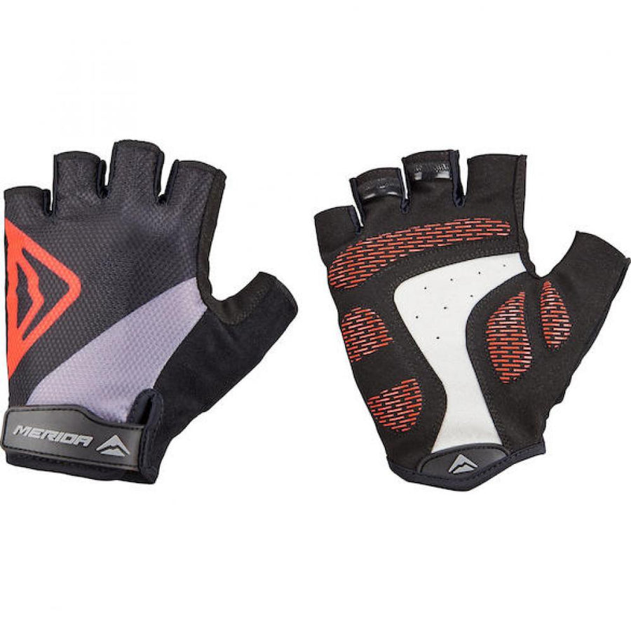Merida Handschuhe CLASSIC schwarz/rot L Schwarz/rot - gepolsterte Radhandschuhe mit Top-Grip