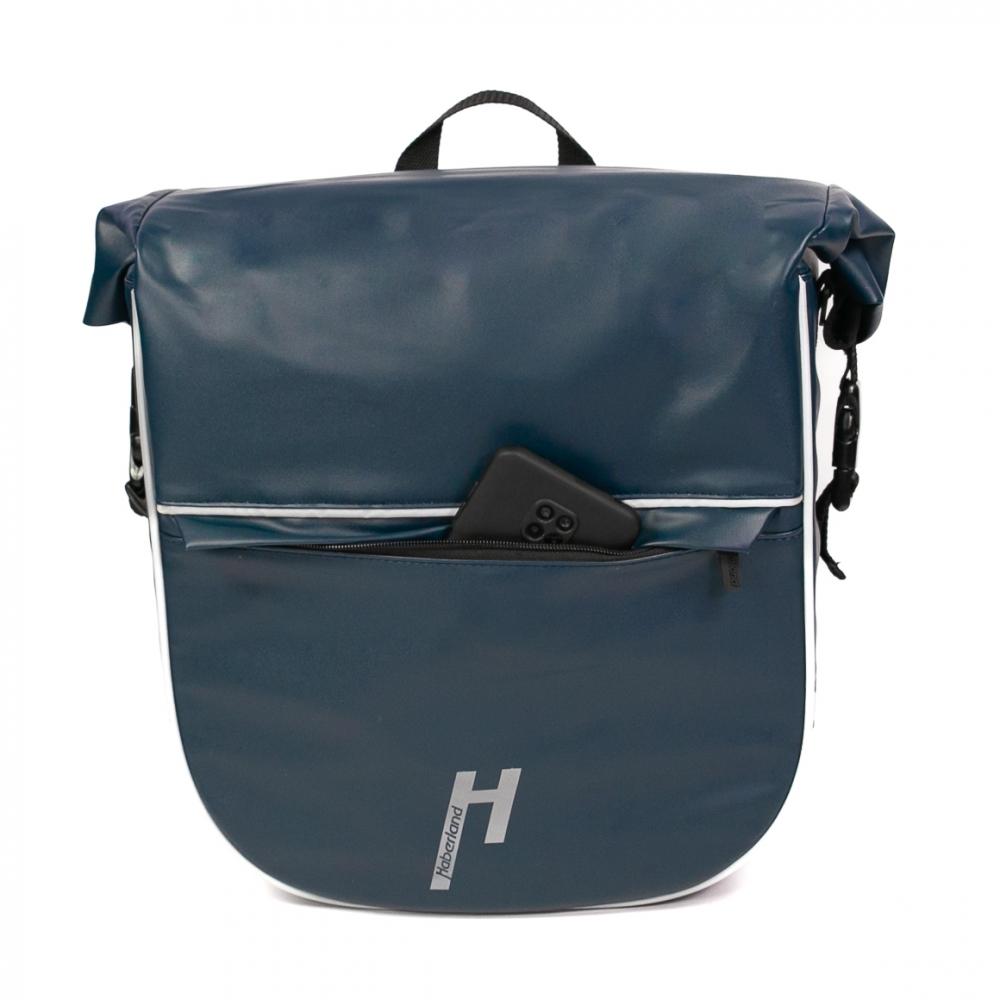 Haberland Frontträger-Tasche eMotion blau - formstarke, wasserdichte Transportlösung