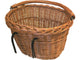 Basil Weidenkorb Denver Oval - Fahrradkorb für vorne und hinten - Doppelhaken - mit Tragegriff - naturbraun - 37 x 27 x 22 Zentimeter