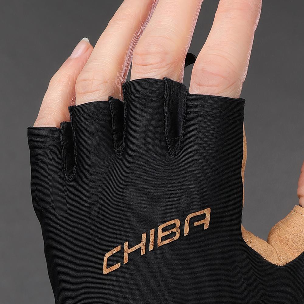 CHIBA ECO Glove Pro - Radhandschuhe kurz, recycelt, gepolstert, schwarz, S