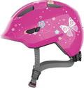 Abus Kinderhelm Smiley 3.0 pink butterfly M 50-55cm mit Schmetterling- und Blumen-Design.