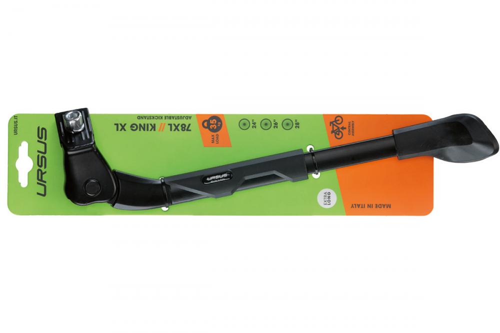 URSUS King 2 XL Seitenständer verstellbar 27,529" - Aluminium-Mittelbauständer schwarz, Traglast bis 35 kg