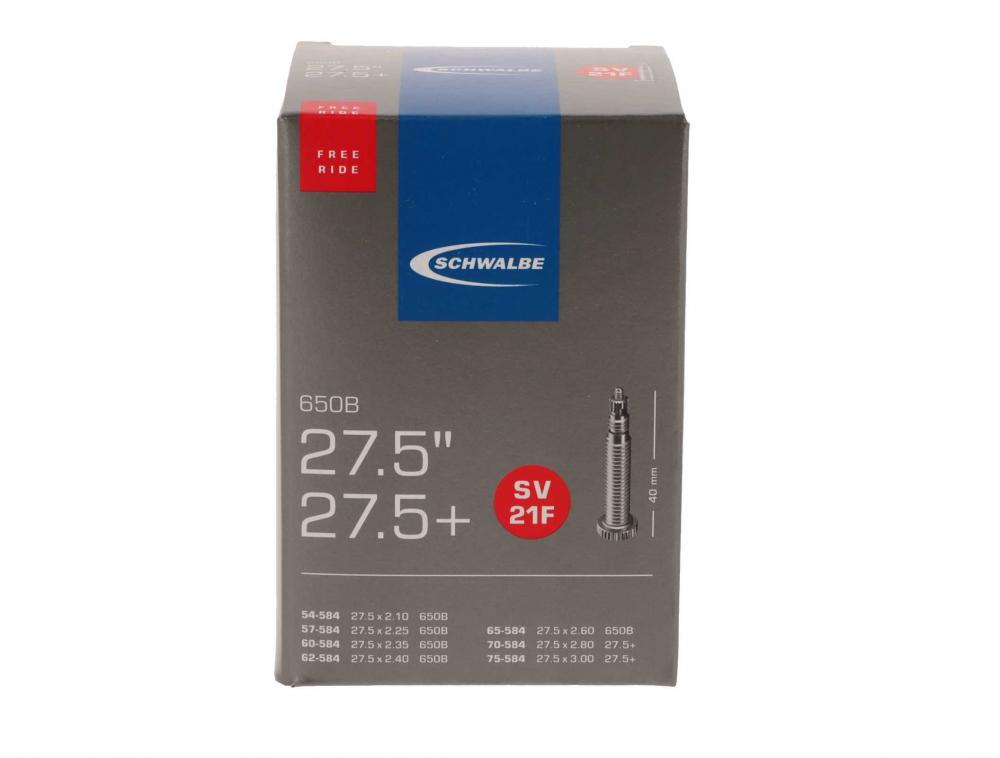 Schwalbe Freeride Fahrradschlauch SV21F für 27.5 Zoll (650B) und 27.5+ Reifen (2.10-3.00), 40mm Ventil
