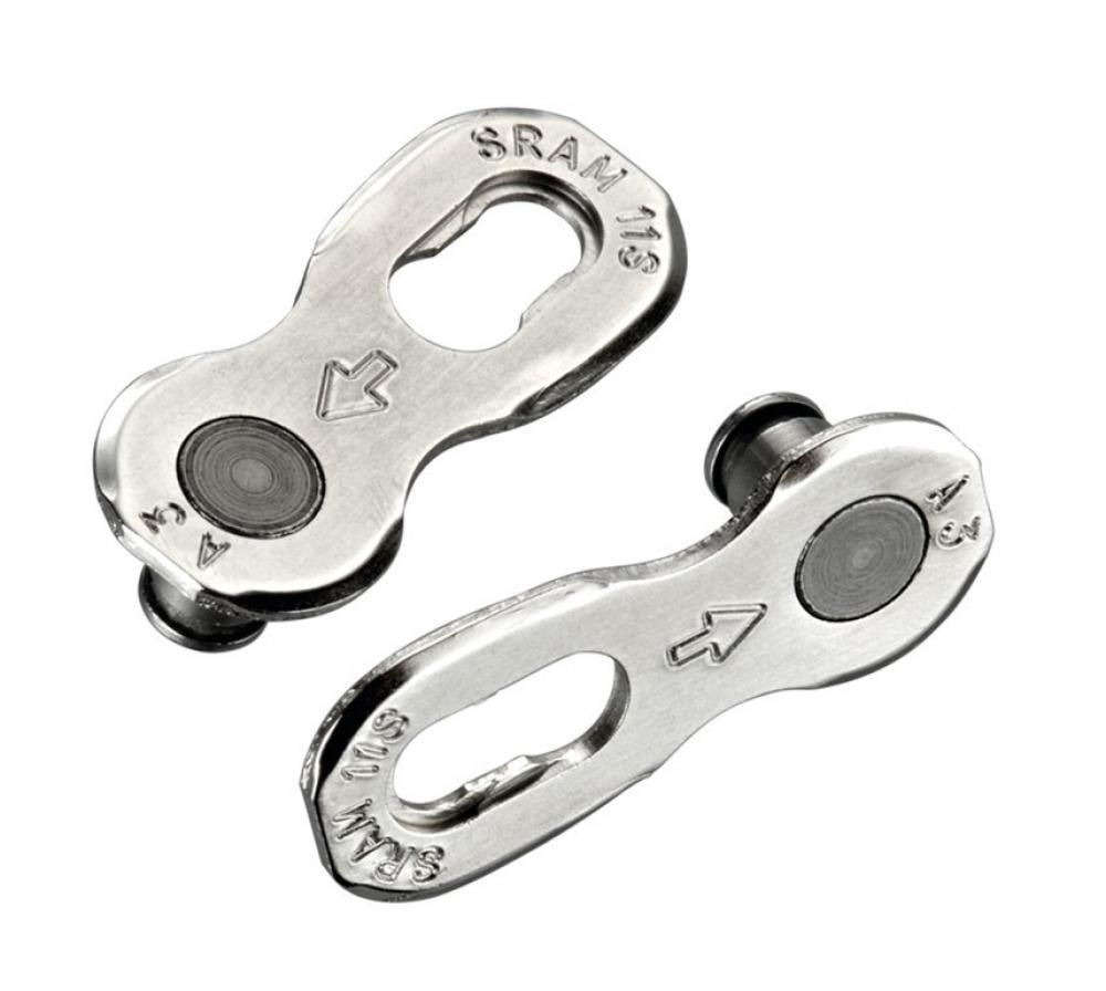 SRAM PowerLock 11-fach Kettenverschlussglied in Silber. Fahrradkettenverschluss.