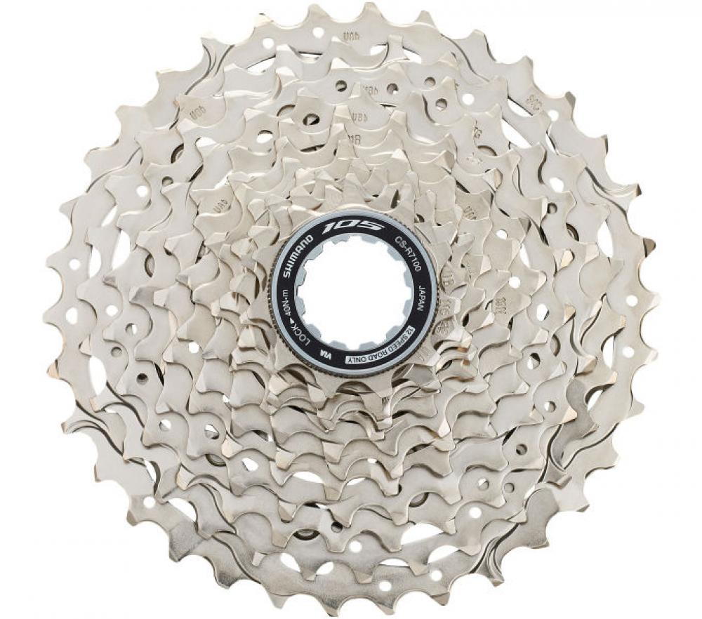 Shimano 105 CS-R7101 12-fach Kassette 11-34 Zähne für Rennräder, silber.