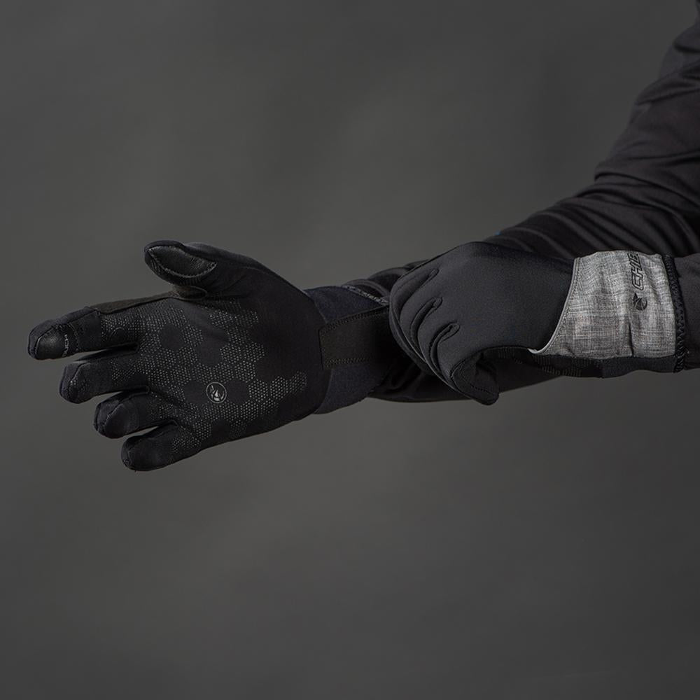 CHIBA Overflap Light - Radhandschuhe L hellgrau, wind- & wasserdicht, Thermofleece, Touchfinger