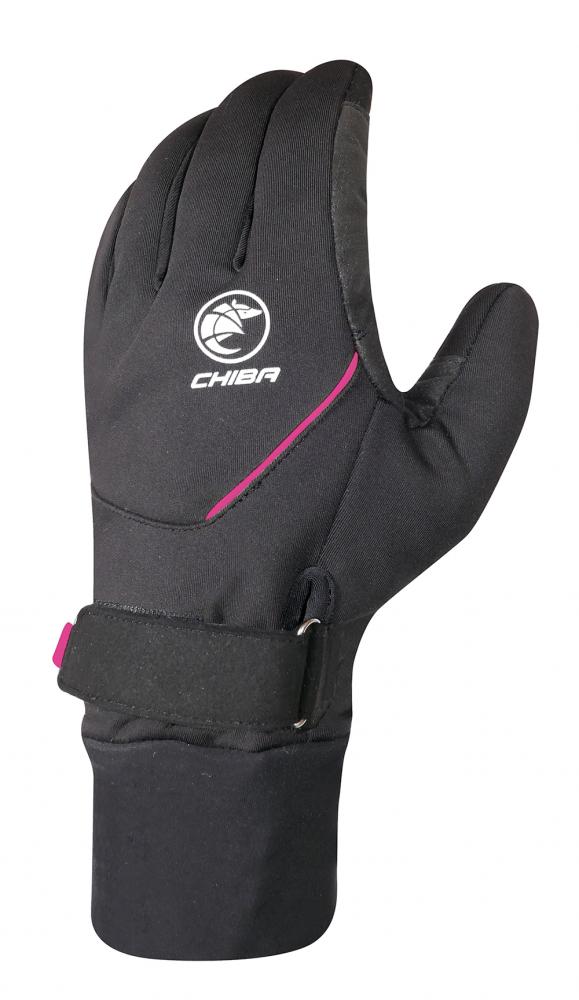 CHIBA Rain Pro - wasserdichte Softshell Radhandschuhe schwarz/pink, S