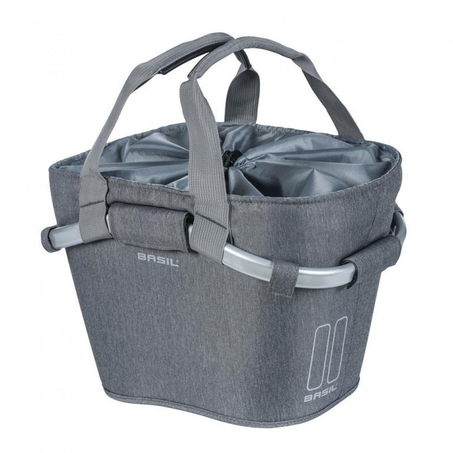 Basil City Tasche Classic CarryAll Front grey melee abnehmbar oh Halt 28x37x26cm
