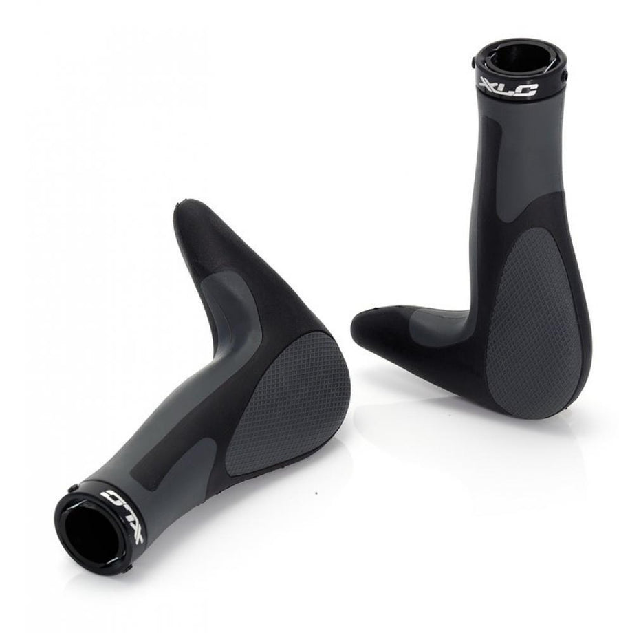 XLC Lenkergriffe Hitch GR-G16, ergonomisch 3-Komponenten Gel, integrierte Bar-Ends, 138 mm, Schraub-Lock-On, Ø 22 mm