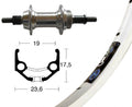 Bike-Parts Laufrad Hinterrad 28x1.75 Schraubkranz 6-7 fach silber 36-Loch Ryde Zac 19 silber Nirosta-Speichen