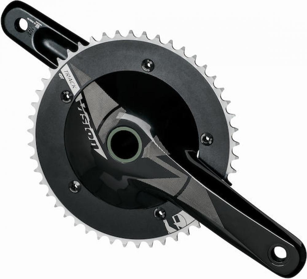 Vision Kurbelgarnitur Track BB386 Evo 1x 172,5 mm Schwarz - steife Bahnrad-Kurbel