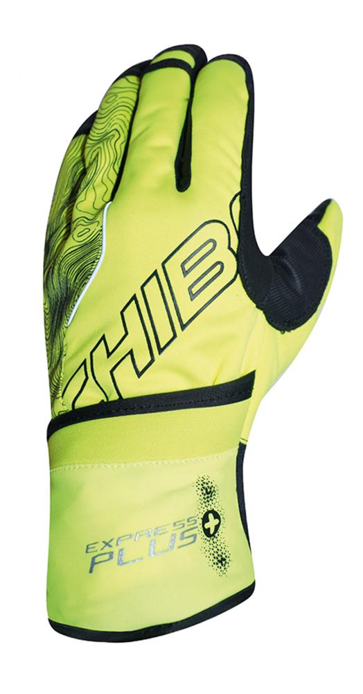 CHIBA Express+ - Radhandschuhe neongelb XL mit Regenüberzug und Gelpolster