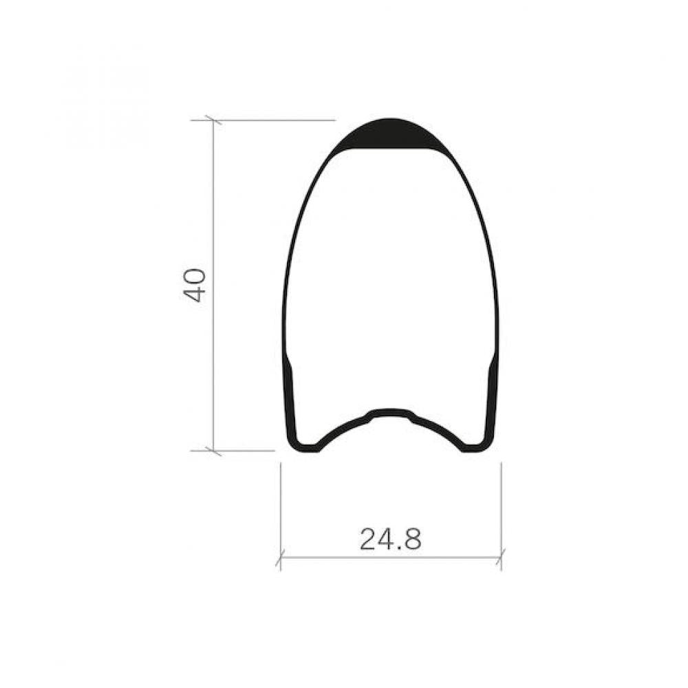 Vision Laufradsatz Metron 40 SL Tubular 622x24,5 mm Schwarz - leichter Aero-Allrounder