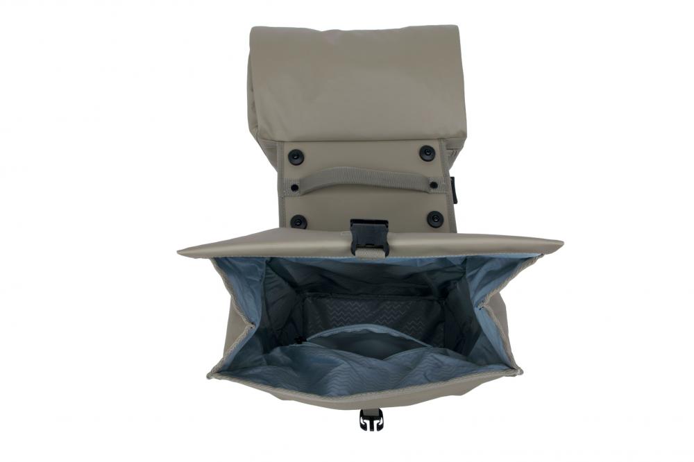 New Looxs Doppelpacktasche Leeds Double MIK 2.0 2x19L Taupe - geräumige City-Fahrradtasche