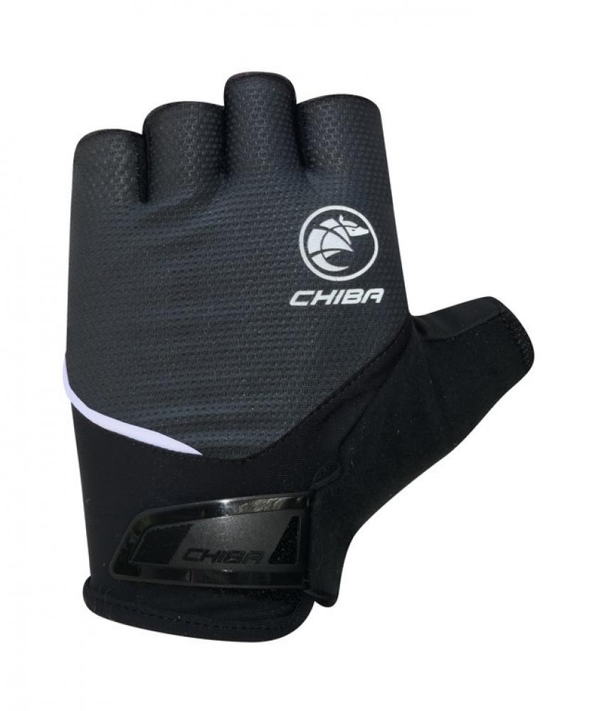 CHIBA Sport - Radhandschuhe kurz, dunkelgrau, Größe M, atmungsaktiv