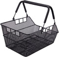 CONTEC Hinterradkorb Mocca Multi, schwarz, 45x31x22 cm, engmaschiger Stahl, mit Federklappbügel, für Gepäckträger, sicherer Transport, modernes Design