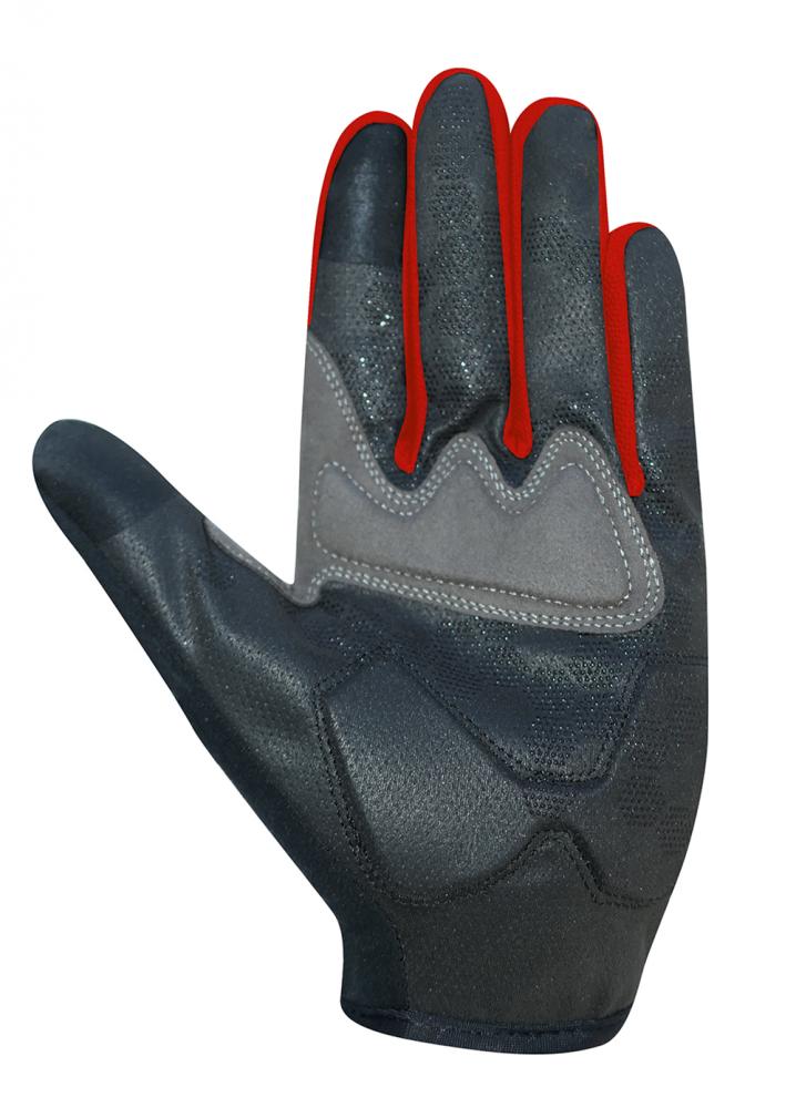 CHIBA Gel Performer - Radhandschuhe kurz, S, schwarzz/rot, Gelpolster & Touchfinger
