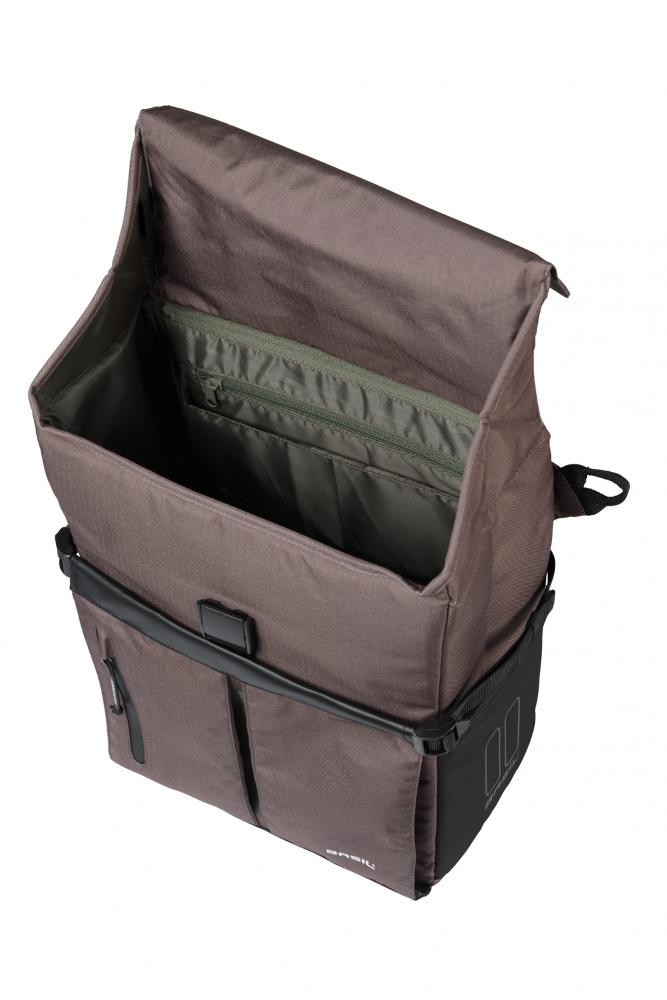 Basil Move MIK Studs Einzeltasche 15 Liter Braun - Wasserabweisende Fahrradtasche mit MIK-Befestigungssystem