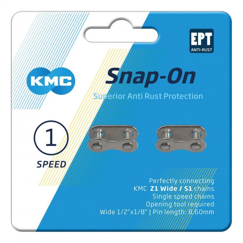 KMC Snap-On Wide EPT 1s Verschlußglied 1-fach Wide silber - moderne Ausführung