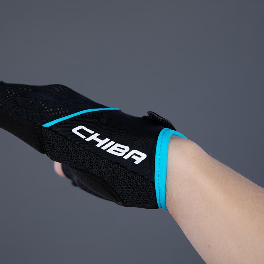 CHIBA Lady Gel - Damen Fahrradhandschuhe L schwarz/türkis mit Gelpolsterung