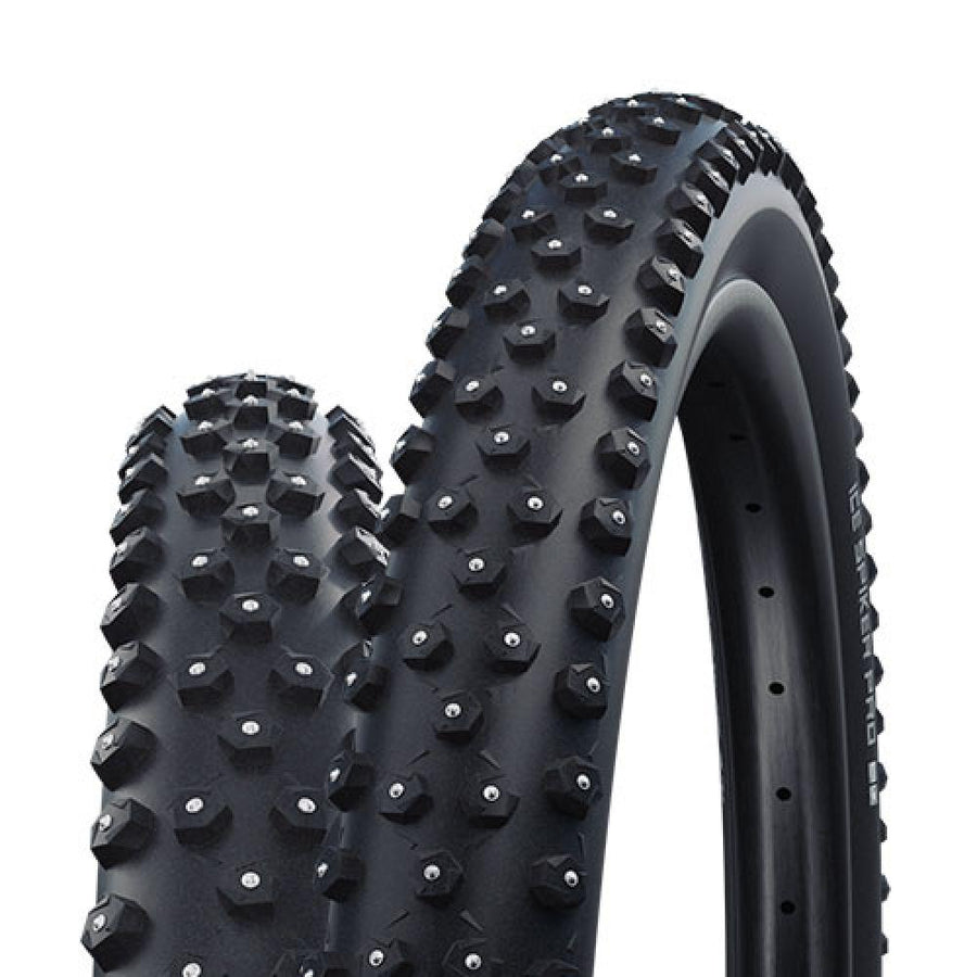 Schwalbe Ice Spiker Pro 27.5x2.60" schwarze TLE E-25 HS379 faltbare Fahrradreifen mit Spikes für Winter.