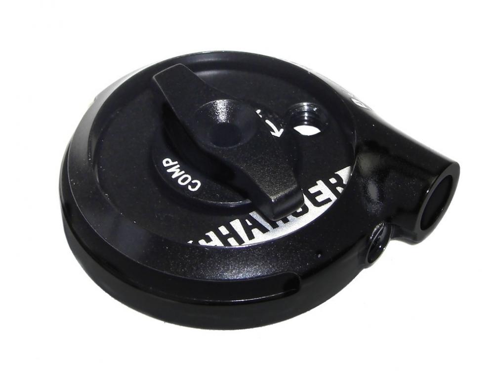 RockShox Remote Spool Kit Deckel SID-RLC B1 schwarz für Fahrradfedergabel, Drehhebel mit COMP/CHARGER.