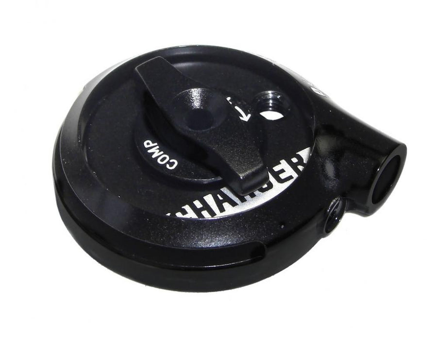 RockShox Remote Spool Kit Deckel SID-RLC B1 schwarz für Fahrradfedergabel, Drehhebel mit COMP/CHARGER.