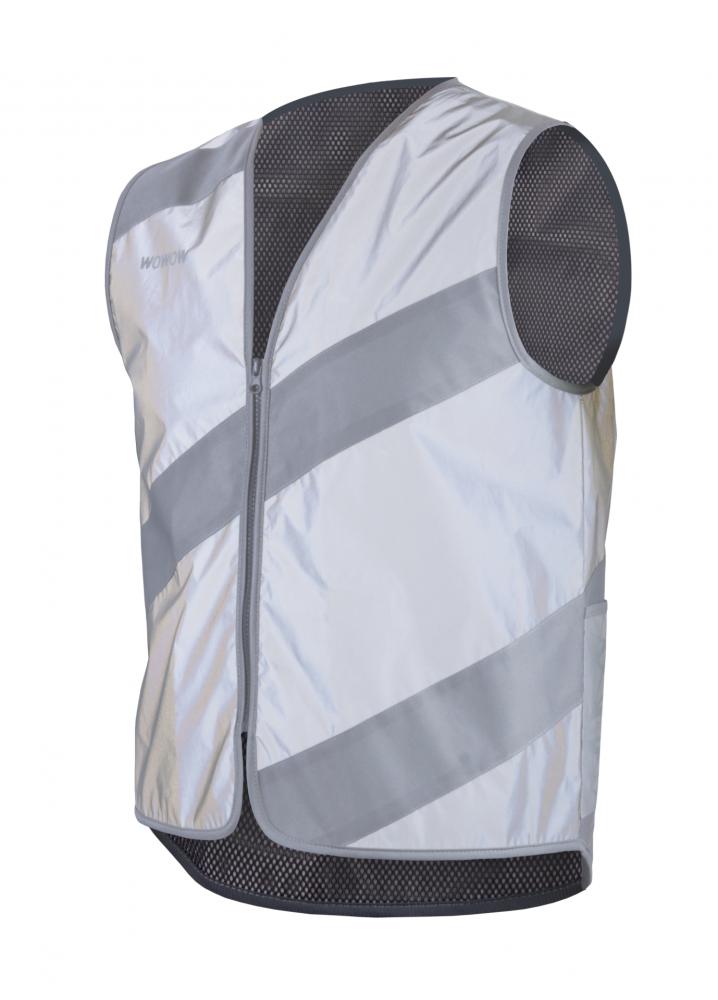 Wowow Sicherheitsweste Roadie Jacket Full Reflective, Größe L, grau  Hochreflektierende Jacke für optimale Sichtbarkeit bei Dunkelheit, wasserabweisend