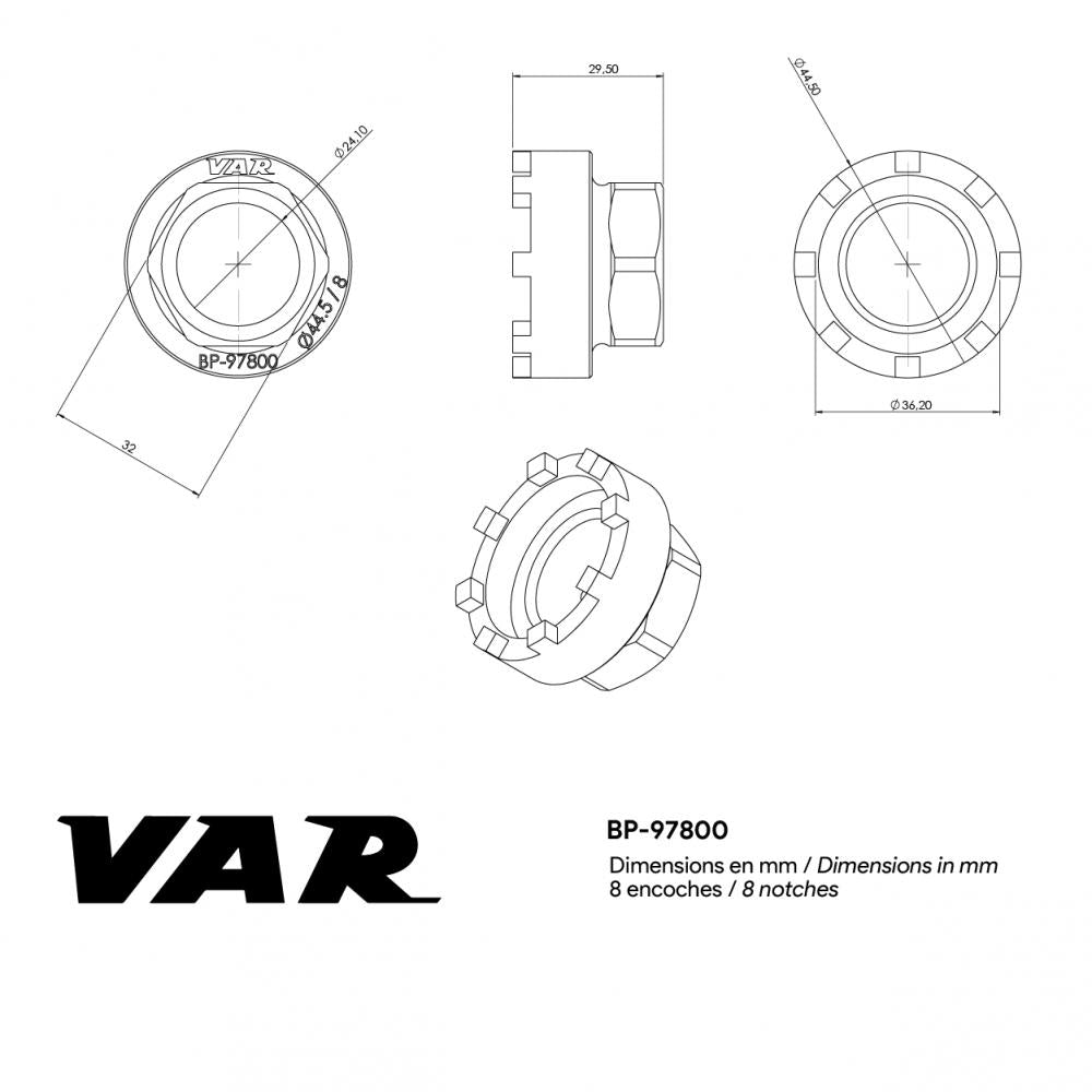 VAR Verschlussringe Innenlagerwerkzeug BP-97800 YAMAHA PW-X/PW-X2 46 mm - Präzises E-Bike-Montagewerkzeug