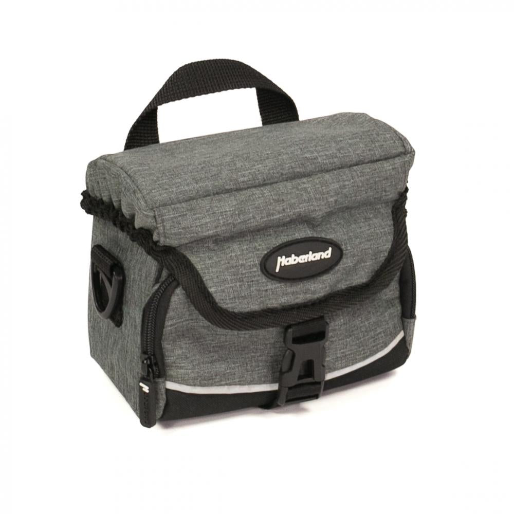 Haberland Lenkertasche 2l Mini grau - kompakte Lenkertasche für Alltag und Tour