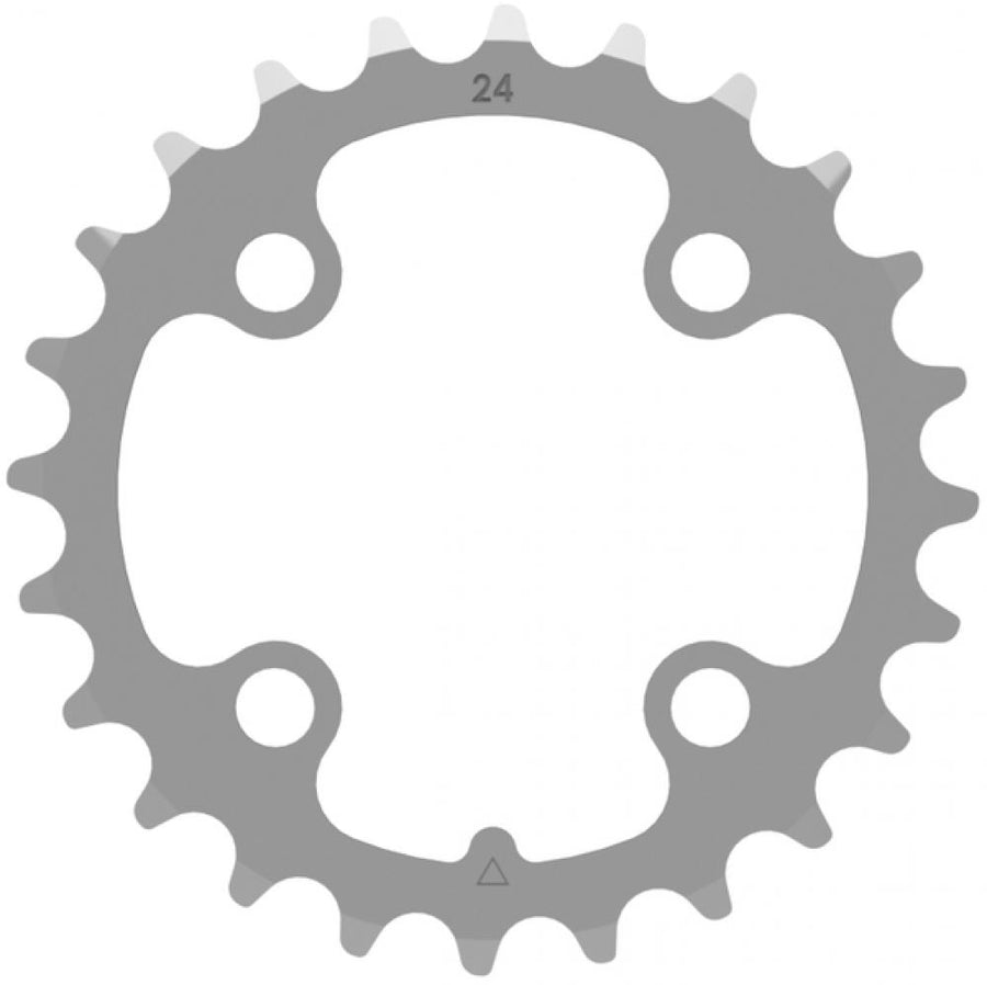 CONTEC Kettenblatt "C.Drive"n4-Arm, 9-/10-fach, 3/32", für 3-fach Kurbeln, symmetrischnSB-verpackt, inkl. Steighilfen, 24 Zähne, 64mm Lochkreis, Edelstahl, silber