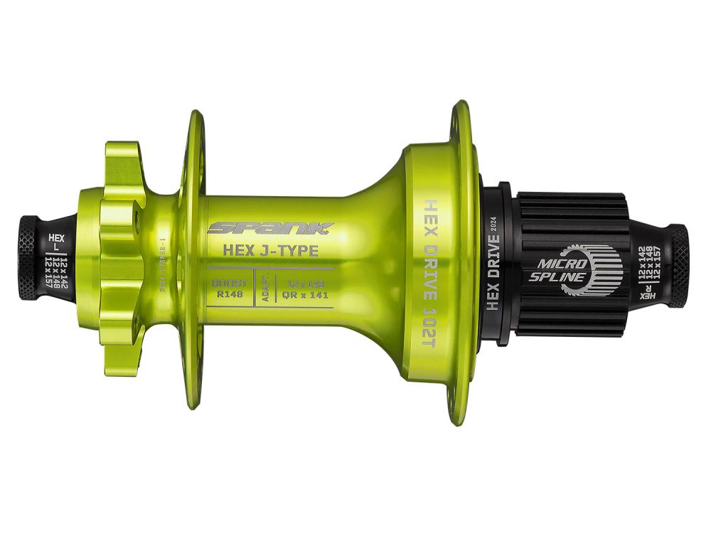 Spank HEX J-Type Boost R148 Microspline 102T 32H rear hub green 32