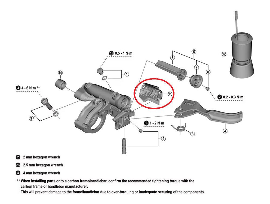 SHIMANO Abdeckung für Hebelgehäuse BL-M9220, links - kompakte Größe für präzisen Schutz