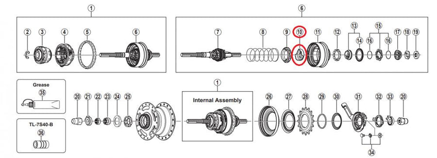 SHIMANO Nockenscheibe SG-3R75 - Ersatzteil für Getriebenabe, 12 g