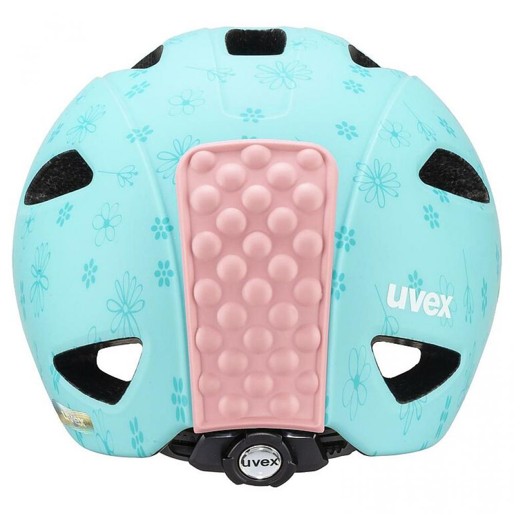 uvex oyo style - Kinderfahrradhelm 50-54 cm - flowers cyan matt - leicht, belüftet, anpassbar, erweiterbar mit LED-Licht, hoher Schutz & Komfort