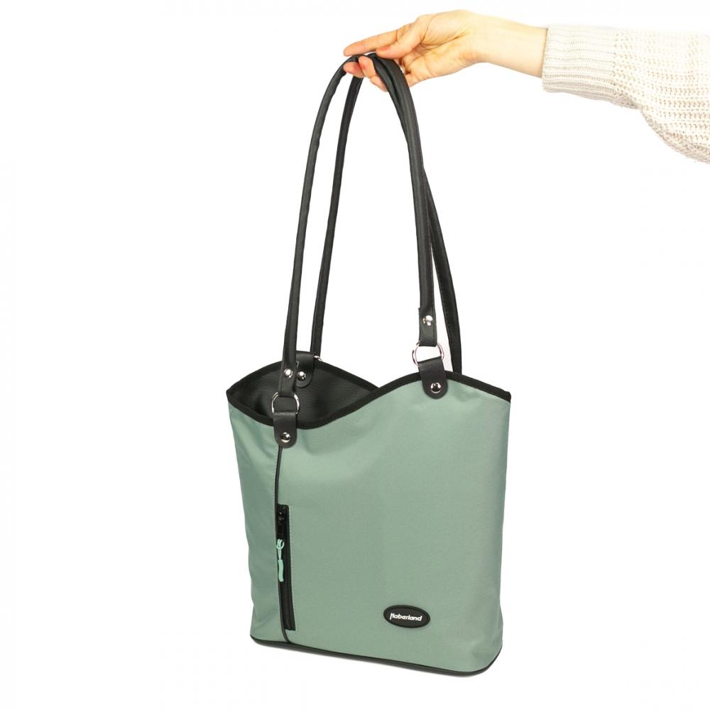 Haberland Lenkertasche Melanie salbei/schwarz - flexible Rucksack-Lenkertasche für Alltag & Tour
