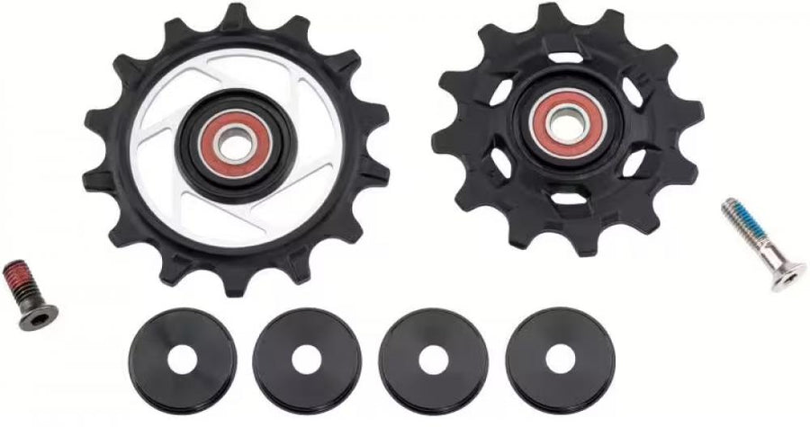 Pulleykit SRAM 12 x oben und 14 x unten für Force AXS E1, Stahl Lager