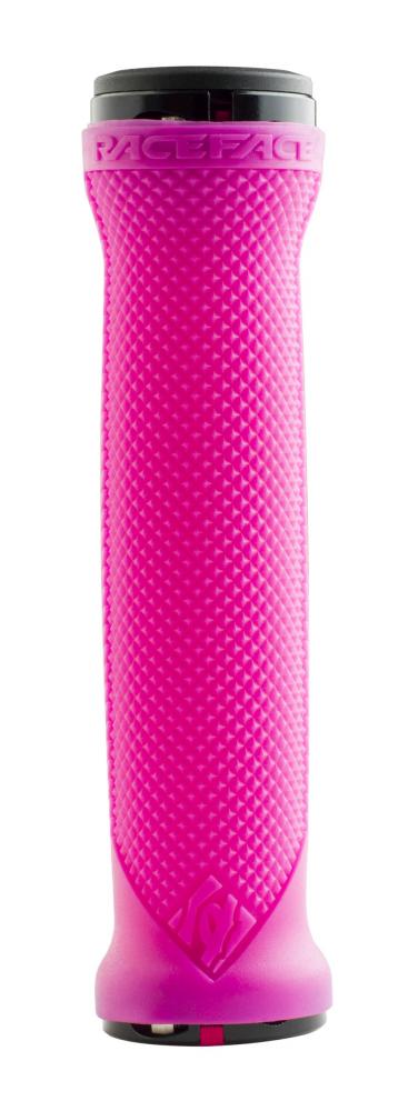 Race Face Love Handle Lock-On Fahrradgriff pink, ergonomischer MTB-Lenkergriff.